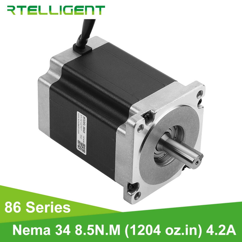 Rtelligent Nema 34 с высоким крутящим моментом 8.5N.M шаговый двигатель 86*86 86A8 двигатель постоянного тока 0,9/1,8 градусов 4 свинца шаговый двигатель для ЧПУ комплект Mechine