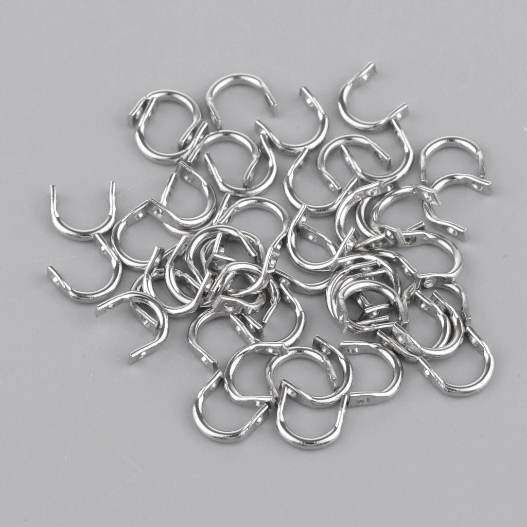 50pc Easy-Spin Clevises Clevis Stainless Steel DIY Spinnerbaits Fishing Lure Accessories Tackle Craft S/M/L
