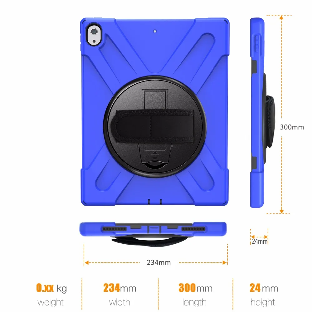 Чехол для Apple iPad Pro 12,9 12,9 силиконовый чехол 360 Вращающийся противоударный ремешок на плечо Coque Funda
