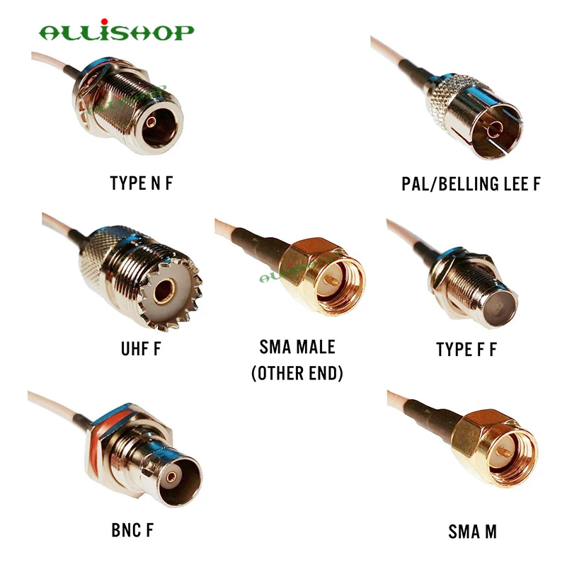 SMA штекер SMA M, BNC Тип N Тип F UHF, PAL RG316 20 см Пигтейл адаптеры Комплект для SDR антенны или устройства