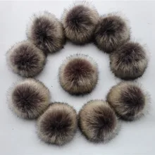 15 шт./лот искусственный пушистый полиэфирной меховым помпоном из искусственного меха мяч для вязаные шапочки шапки Шапки Костюмы аксессуар