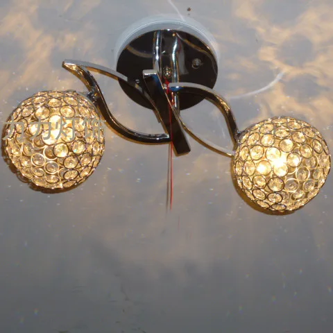 

YOOK Led Ceiling Lamp Crystal Chandelier Round Bedroom for Living Room for Dining Room Wrought Iron Ceiling Lamp E27 110V 220V