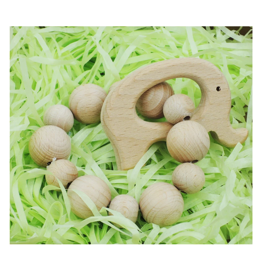 Натуральный Бук гладкой безопасные игрушки бук Слон Прорезыватель-игрушка Монтессори Вдохновленный Органические детские игрушки, натуральные деревянные ET18