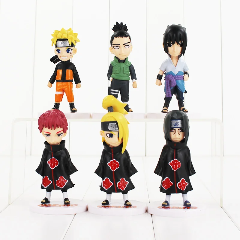 6 шт./лот фигурка Наруто игрушка Итачи Гаара Какаси Shikamaru Sasuke Minato Neji Pain Deidara Sasori