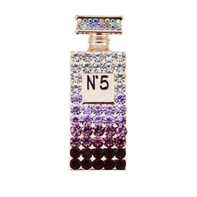 Unique cheap rhinestone brooch purple cool pins broches jewelry fashion female perfume bottle brooch lot free