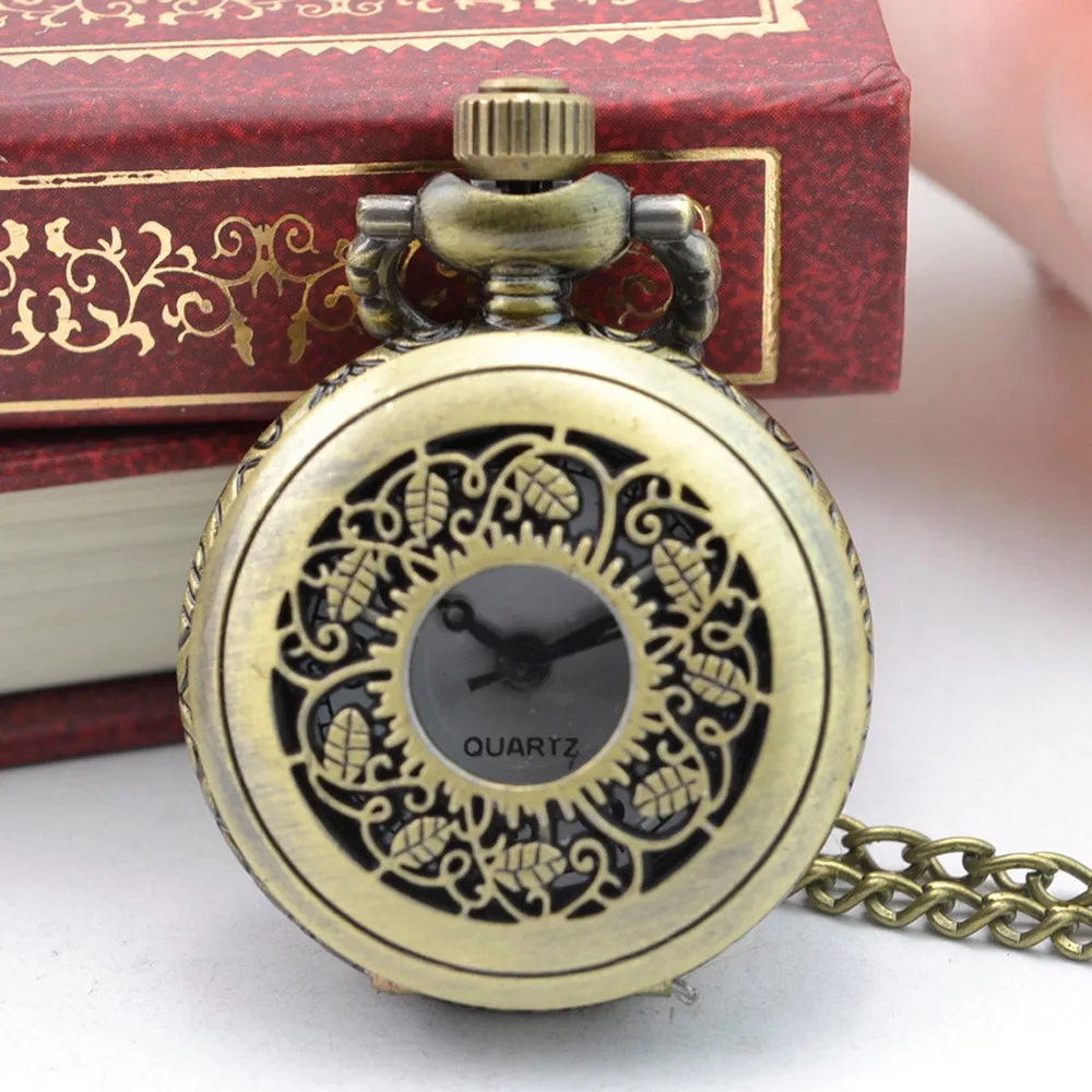 Vintage Steampunk Retro Bronze Design Pocket Watch Quartz Pendant Necklace Gift 3