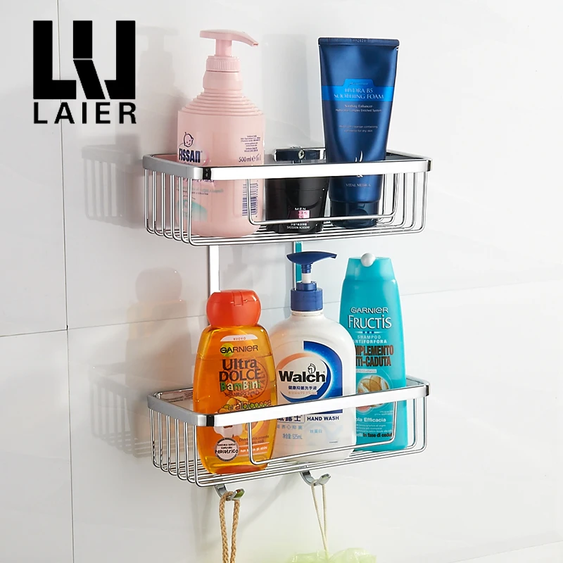 chrome corner shelf Bathroom Shower shelf Shampoo Soap corner Storage