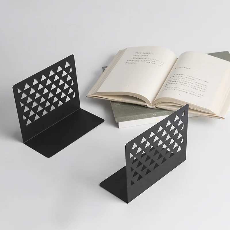 

1pair Metal Simple Fashion New Bookends, Office Home Modern Decorate Book Shelf Desk Organizer Book Stands