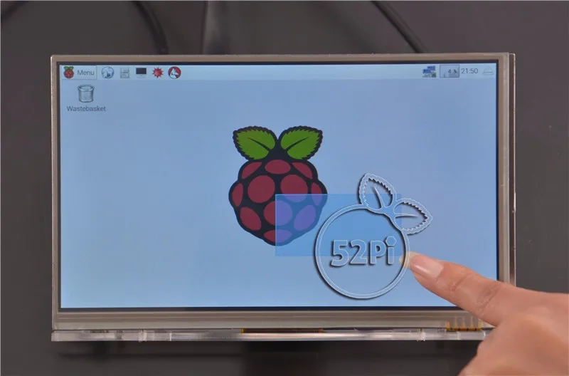 52Pi 7 дюймов TFT lcd 1024*600 резистивный сенсорный экран+ плата драйвера HDMI VGA для Raspberry Pi+ прозрачный акриловый кронштейн