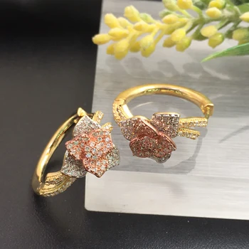 

Lanyika Fashion Jewelry Blossoming Trefoil Micro Clover Plated Earrings Romantic Anniversary Wedding Bridal Daily Best Gift