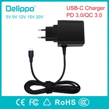 Delippo USB-C PD3.0 быстро Зарядное устройство Тип-C дорожное сетевое быстрое Зарядное устройство QC 3,0 для iphone X 8 7 для samsung Note8 S8 для Xiaomi/huawei