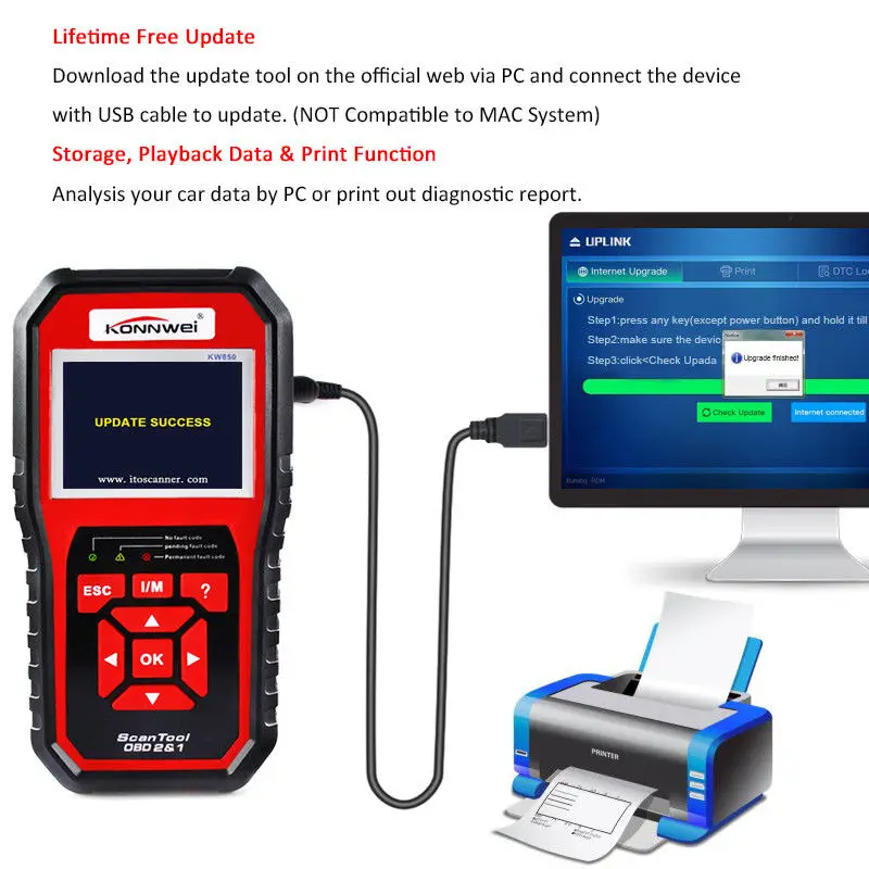 Автоматический сканер KONNWEI KW850 полный ODB OBD2 автомобильный диагностический инструмент сканер кВт 850 автомобильный считыватель кодов многоязычный