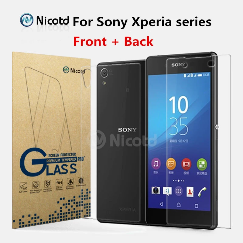 Nicodd 2 шт./лот переднее+ заднее закаленное стекло для sony Xperia Z1 Z3 Z5 Compact/mini Z3 Z1 z2 Z z4 Z5 Premium Защитная пленка для экрана