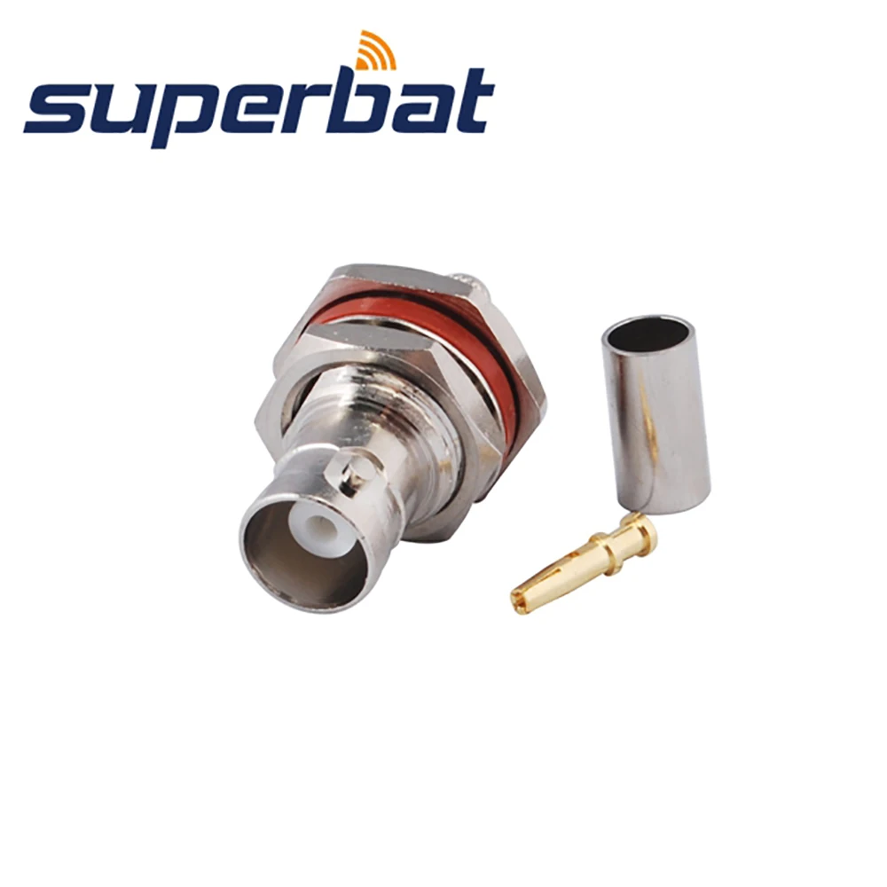 BNC Crimp Female RF Coaxial Connectors for LMR195 Cables