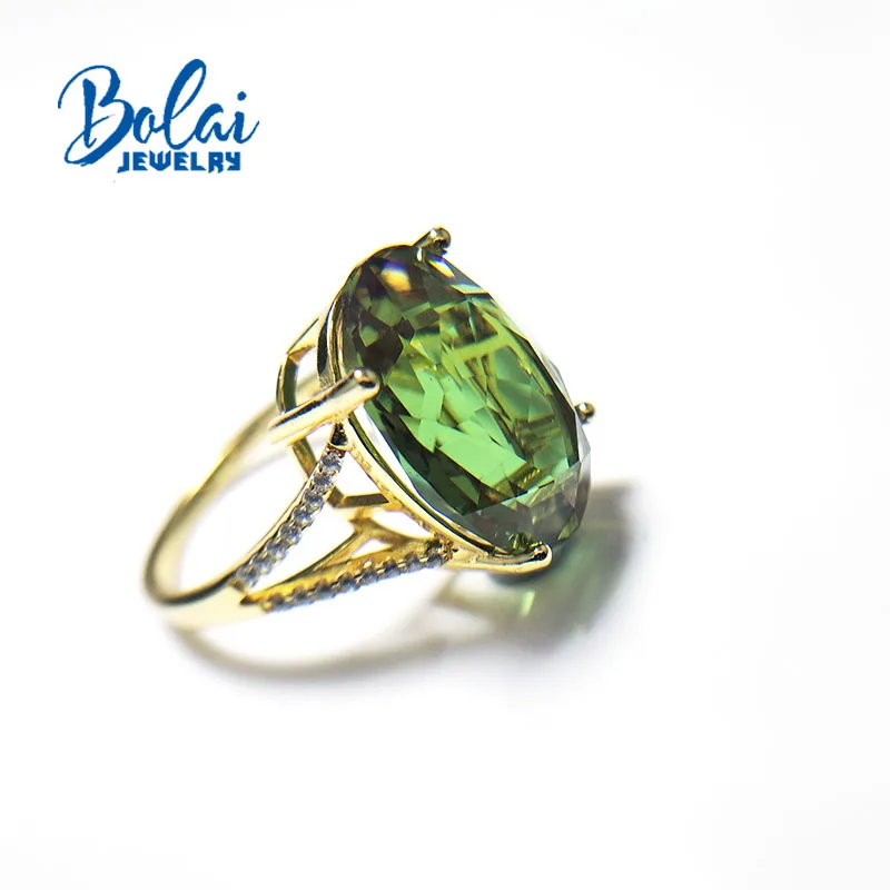 Bolai 925 color change ring 12ct zultanite yellow gold tone gemstone sterling silver created diaspore solitaire rings for women