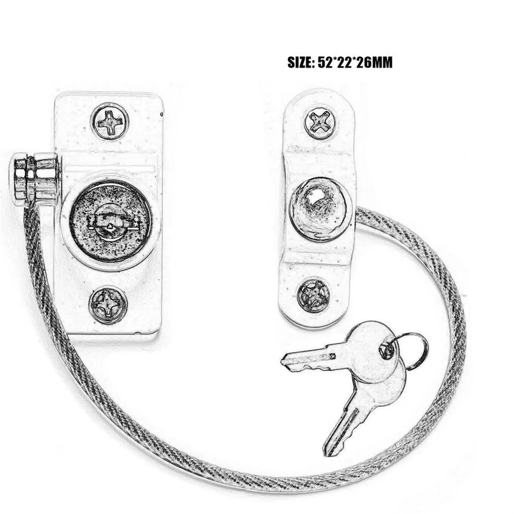 

2pcs Window Door Cable Restrictor Ventilator Child Safety Security Restrict _WK