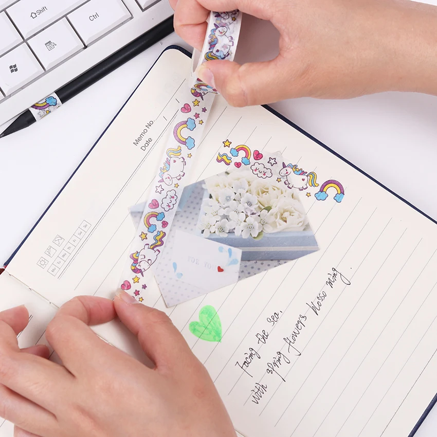 2PCS-Cute-Style-Cartoon-Rainbow-Animals-Unicorn-Decorative-Washi-Tape-DIY-Scrapbooking-Adhesive-Tape-School-Office (1)