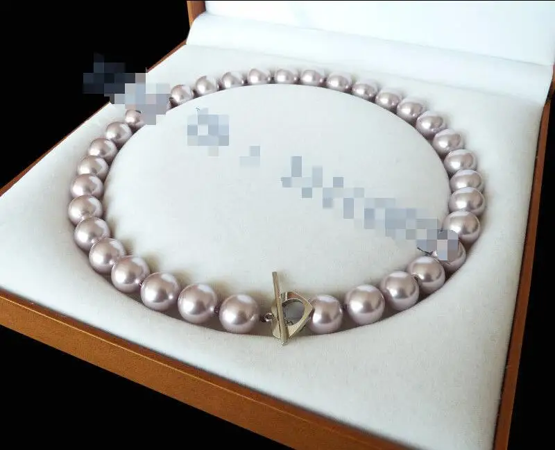 

FREE SHIPPING HOT sell new Style >>>> 12mm AAA+ Purple south sea shell pearl necklace 18