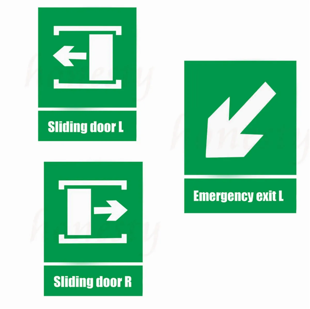 

Sliding Door Green Fire Sign Self-adhesive Stickers for Walls Warning Safety Sign Sticker Emergency Exit Vinyl Decal Green