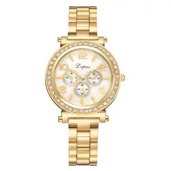 Lvpai брендовые роскошные женские алый, розовый, золотой кварцевые наручные часы для женщин