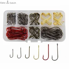 150pcs 9146 High Carbon Steel Fishing Hooks Red Black Gold Tea Aberdeen Bait Fishhooks Set With Box Carp Fishing Accessories
