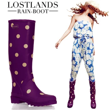 

Good quality womens wellington boots rubber rain boots waterproof wear antiskid hunting riding boots for women