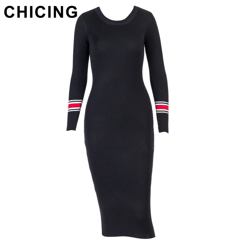 Chadwicks Neck Midi Bodycon Striped Dress High Knitted yandy smith yonge Striped High Midi Neck Dress Knitted Bodycon subscriptions designer halifax