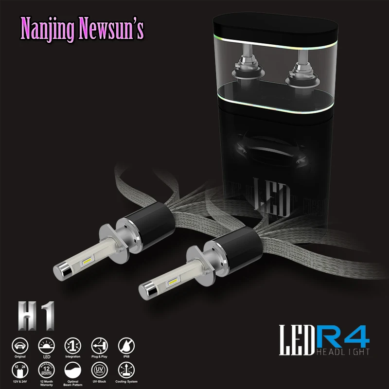 

2x H1 H3 880 881 R4 Auto Car Front Headlight Bulbs 60W 7200Lm 6000K Super White Car-styling Light Source Automotive DRL Fog Lamp