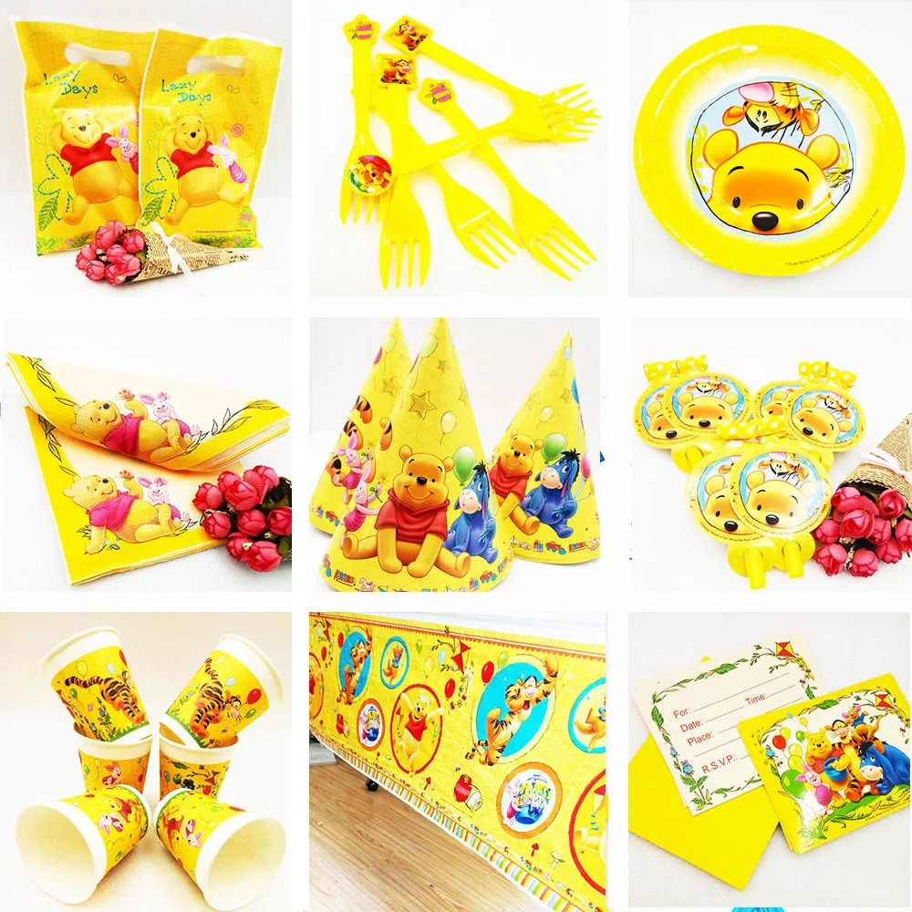 

Bear Kids Birthday Party Decoration Set Straw Cars-Plex Party Supplies Baby Birthday Party Pack event party supplies