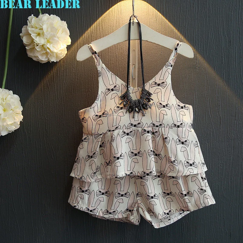 

Bear Leader Girls Clothing Sets 2016 Brand Summer Style Kids Clothing Sets Cartoon Rabbit Print T-shirt+Short 2pcs Children Suit