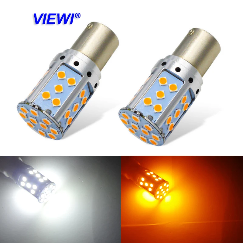 Viewi 2X P21W 1156 BA15S 35W желто белый свет для автомобиля грузовика без ошибок стоп сигнал