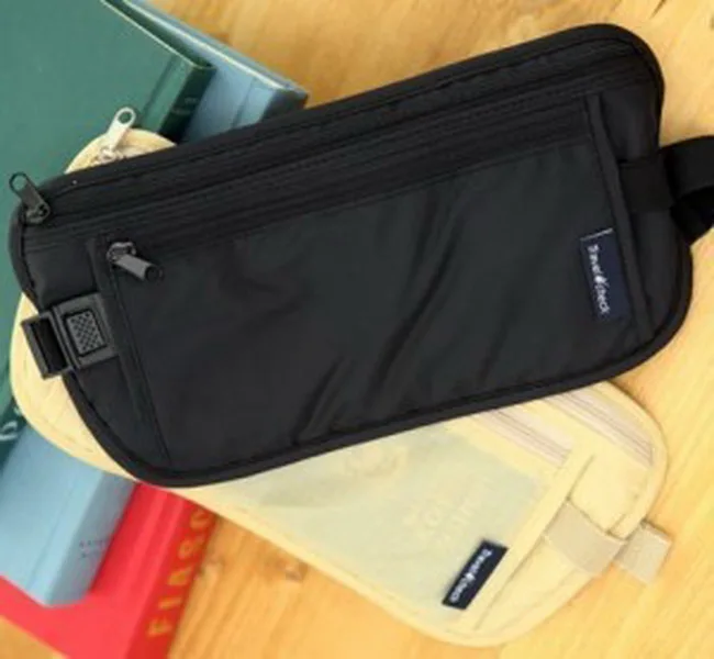 DHL 200pcs practical travel Pouch Hidden Wallet Passport Money Waist