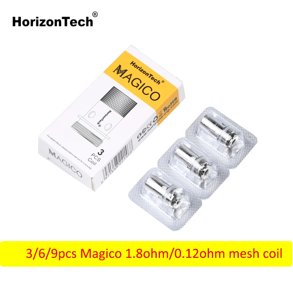 

3pcs/lot HorizonTech Magico Coil 1.8ohm&0.12ohm mesh coil Fit for Magico Nic Salt Tank VS Falcon King coils