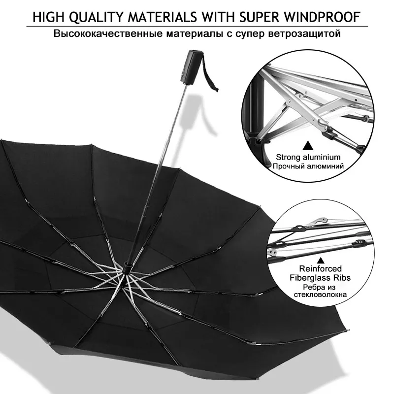 125 см Зонт-автомат дождь Для женщин 3 раза Одежда высшего качества Слои ветрозащитный Бизнес большой зонт Для мужчин Paraguas туризма солнца