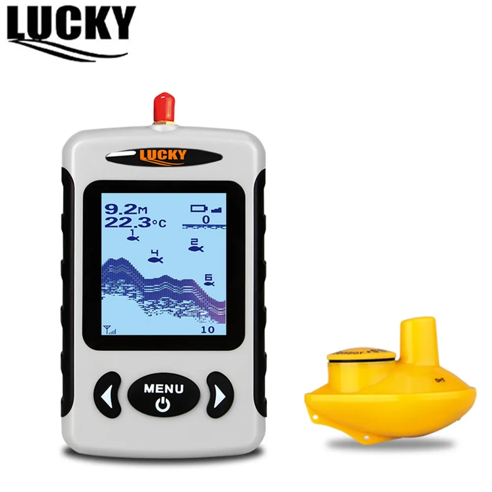 Free Shipping! LUCKY Fish Finder FFW718 Portabl Fish Finder Fishing Alarm Sonar Wireless Fishfinder depth Finder Alarm 100M Fishing Tackle (7)_