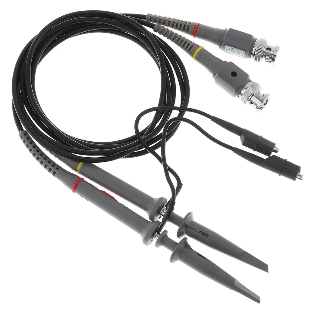 2pcs P6100 Oscilloscope Probe Kit 100MHz Scope Clip Test Probe Cable Switchable 