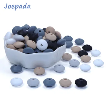 

Joepada 300Pcs/lot 12mm Silicone Teething Beads Lentils Abacus Teethers Bead for DIY Baby Pacifier Chain Food Grade Baby Teether