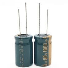 5 шт./лот 80V 1000 мкФ 16*25 мм низкая ESR/сопротивление высокой частоты алюминиевый электролитический конденсатор с алюминиевой крышкой, 1000uf80v 20