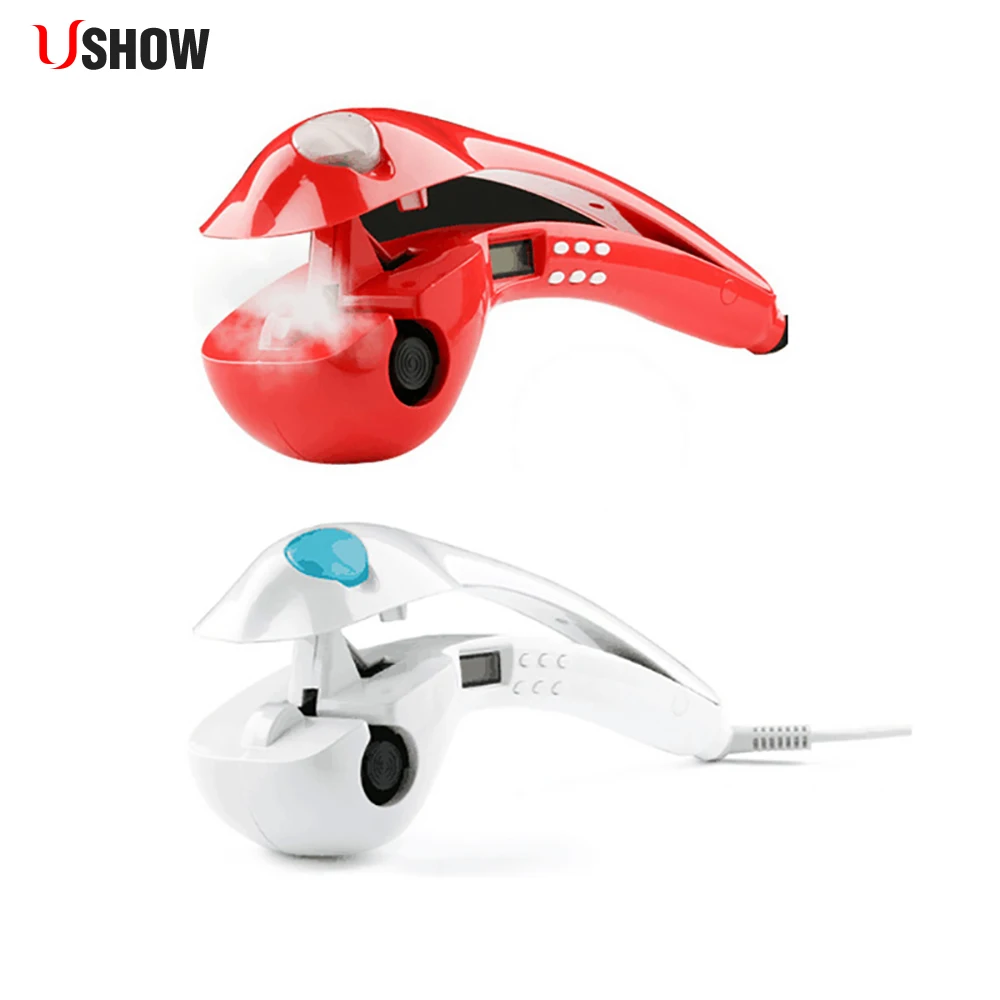 USHOW Grade AAA Quality Automatic hair rotating curler As Seen On Tv steam hair curlerin