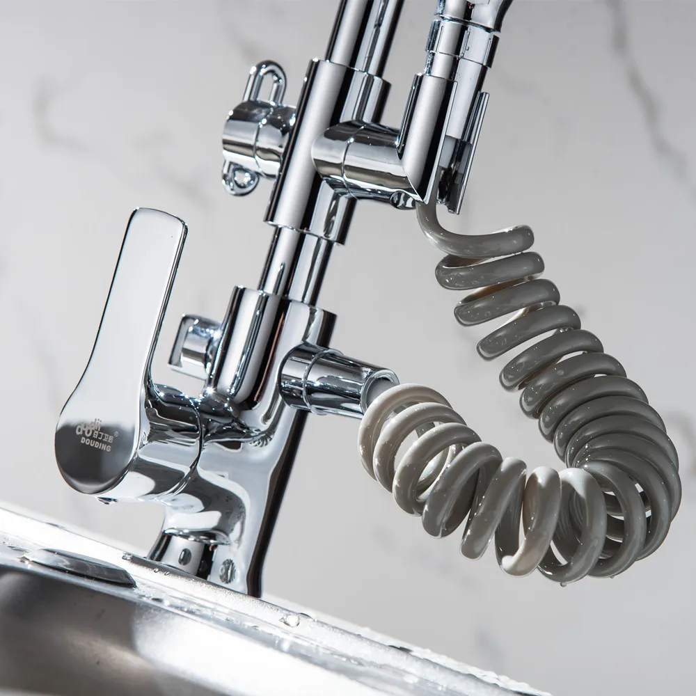 Pull out Side Sprayer Dual Spout Single Handle Mixer  Hot And Cold Deck Mounted  Kitchen Faucets Sink Faucet 360 Rotation Taps33