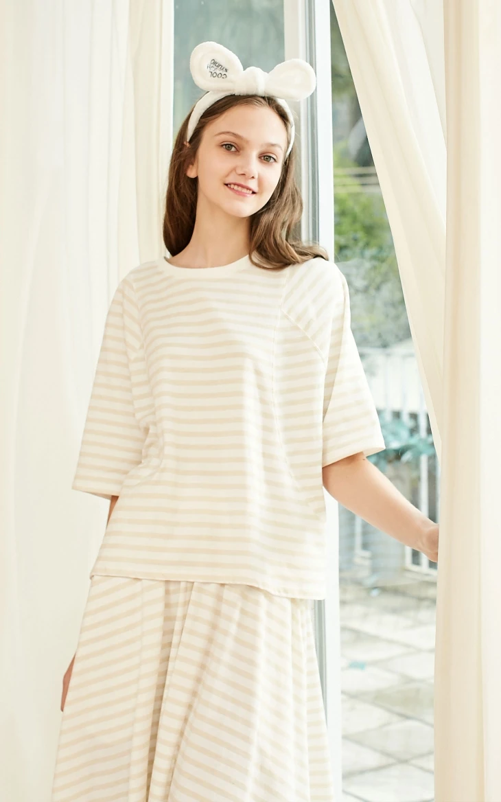 Vero Moda женский хлопок свободный крой полосатый Ночной костюм | 3191TS501