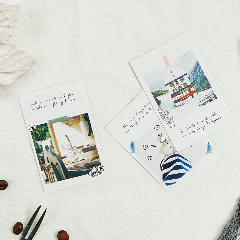 28 Sheets/Set Creative Always Happy in Life Lomo Card Mini Postcard Greeting Card Christmas Gifts