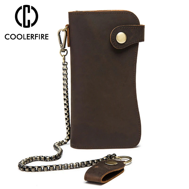 

Guard against theft Genuine Leather Men Wallet Long Card Holder Wallets For Men Vintage Crazy Horse Leather Men Wallets PJ102