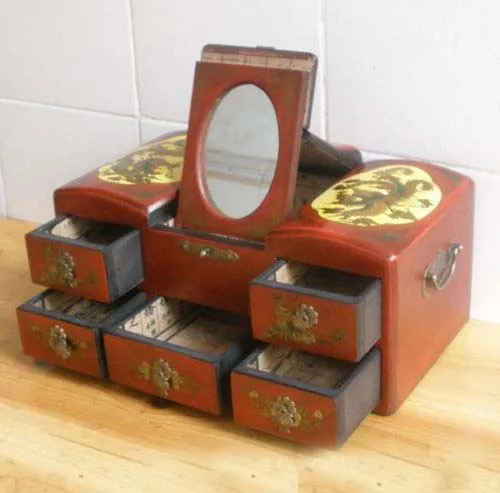 Chinese Wood Dressing Table Dresser Palace Drawers Mirror Dragon Chinese Wood Dressing Table Dresser Palace Drawers Mirror Dragon Phoenix Old
