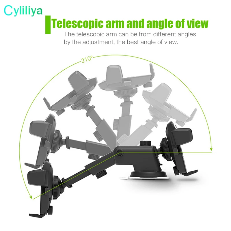 Sale 50 Easy One Touch 3 Car Mount Universal Phone Holder 360 Degree Suction Cup Cradle Stand Holders for iPhone X Samsung S8 Note 8 5