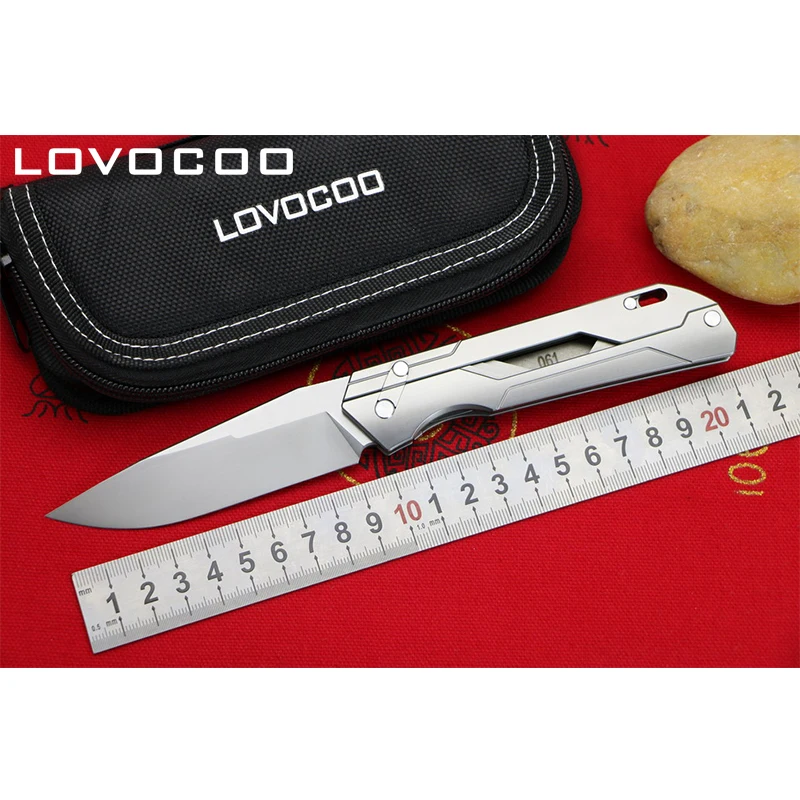 

LOVOCOO MECHANIC New arrival Flipper folding knife M390 blade Titanium handle Outdoor camping hunting pocket knives EDC tools