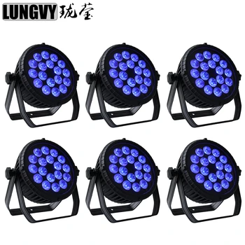 

Free Shipping 6pcs/Lot Non-Waterproof 18x18w RGBWA UV 6in1 Indoor LED Par Light Dj Night Club Party Event