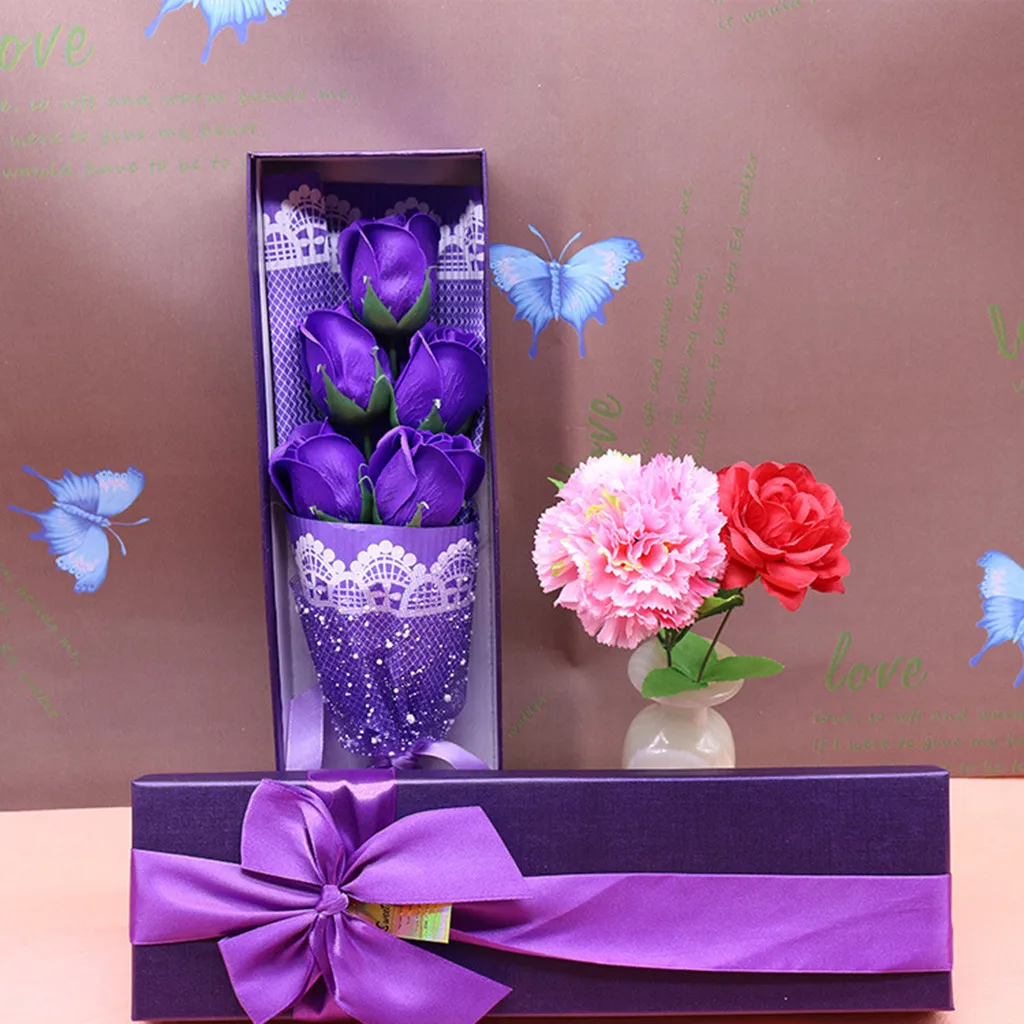 Мыло в Форме Розы Цветочный букет Подарочная коробка для матери день свадьба подарок сырье для изготовления мыла база savon