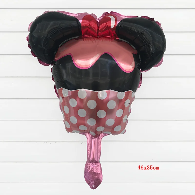 1 шт. 46X35 см мини Минни Микки Маус голова алюминиевый шар ребенок день рождения украшения принадлежности Детские игрушки Воздушные шары
