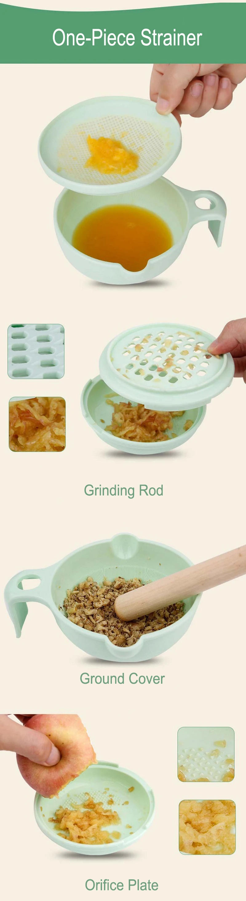 Pratos de Alimentos Bebê Moagem Suplemento Alimentar Alimentação Kit Higiene Nibbler Crianças Artesanal Manual Placa Cozinhar Ferramentas T0372 5 Cheap Moedor p alimentos de bebê